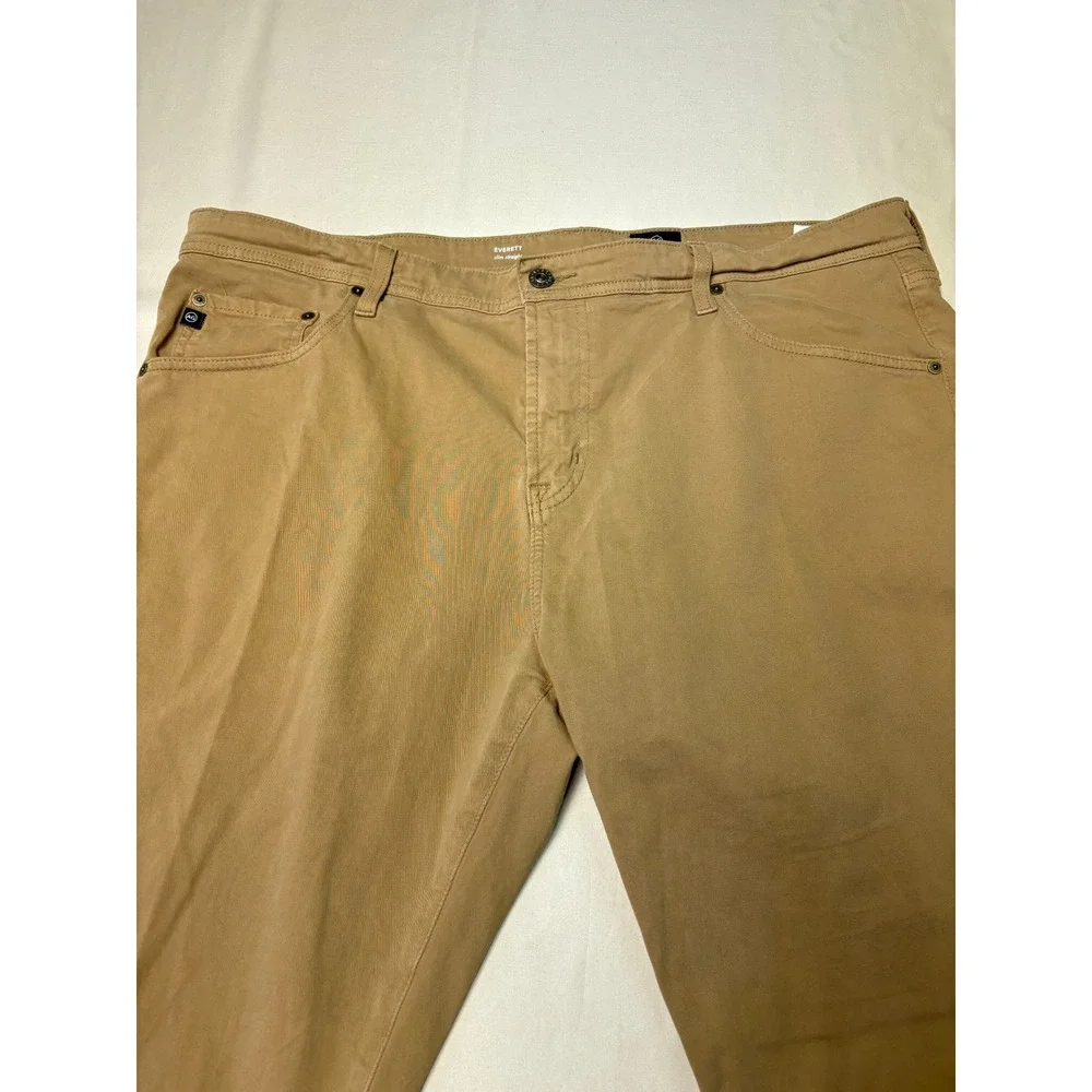AG Adriano Goldschmied Everett Slim Straight Khaki Pants Tan Mens 40x32 1794SUDL